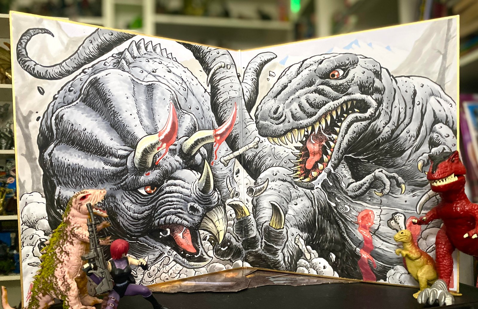 The Last Dinosaur - Double-Sized Shikishi Original Art | Matt